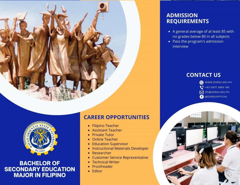 Bachelor of Secondary Education major in Filipino