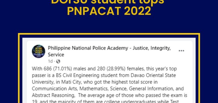 DOrSU student tops PNPACAT 2022