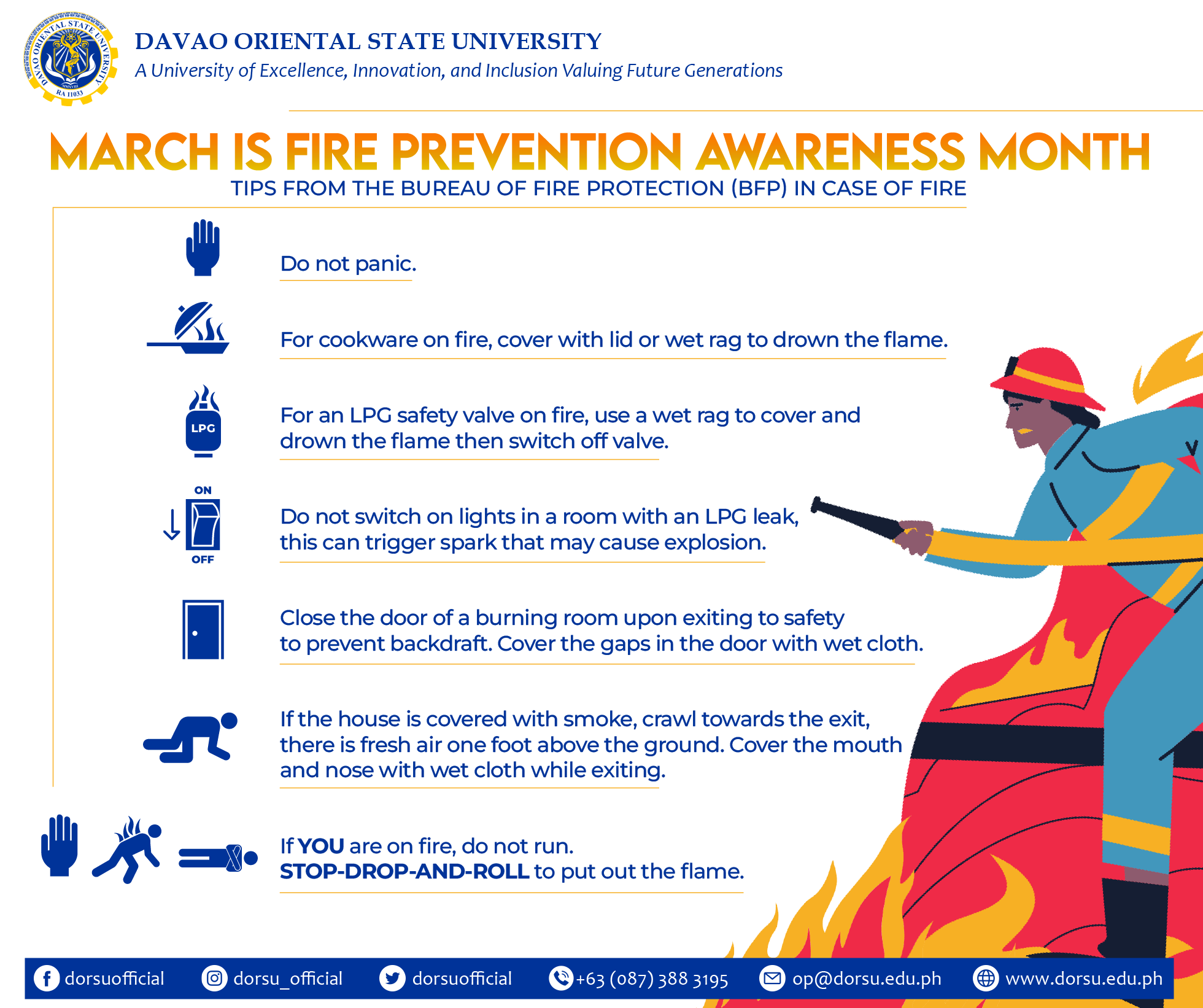 DOrSU steps up Fire Prevention Awareness Campaign, disseminates BFP's ...